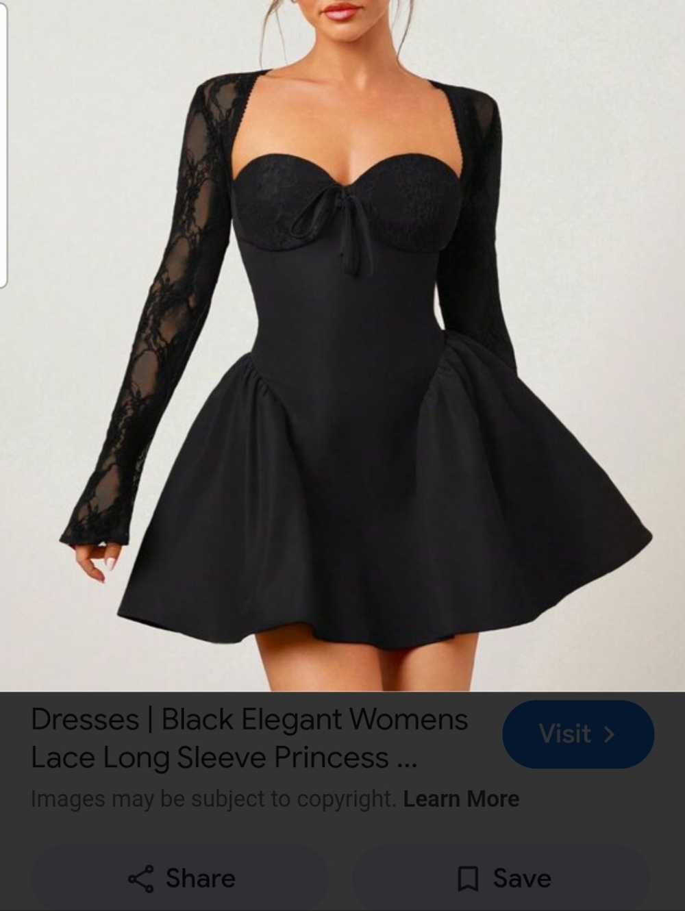 SHEIN Black Dress with Lace Details